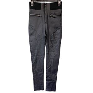 Fashion Nova Black High-Waisted Pants with Zipper-Medium